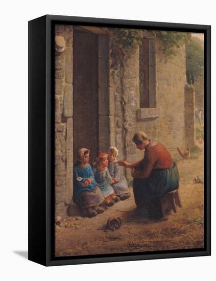 Feeding the Young, 1850-Jean-François Millet-Framed Premier Image Canvas