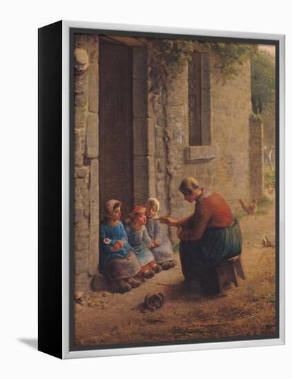 Feeding the Young, 1850-Jean-François Millet-Framed Premier Image Canvas