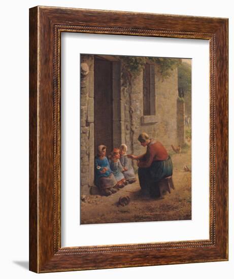 Feeding the Young, 1850-Jean-François Millet-Framed Giclee Print