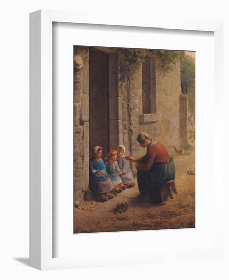 Feeding the Young, 1850-Jean-François Millet-Framed Giclee Print