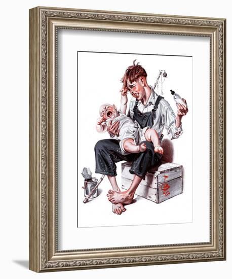 "Feeding Time,"August 25, 1923-Joseph Christian Leyendecker-Framed Giclee Print