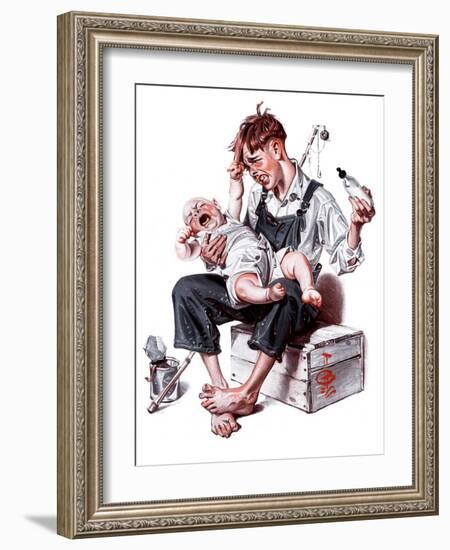 "Feeding Time,"August 25, 1923-Joseph Christian Leyendecker-Framed Giclee Print