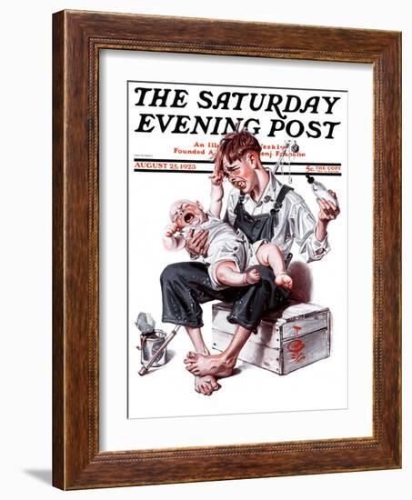 "Feeding Time," Saturday Evening Post Cover, August 25, 1923-Joseph Christian Leyendecker-Framed Giclee Print