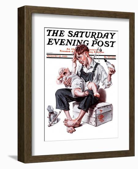 "Feeding Time," Saturday Evening Post Cover, August 25, 1923-Joseph Christian Leyendecker-Framed Giclee Print