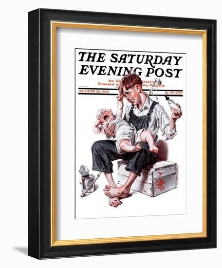 "Feeding Time," Saturday Evening Post Cover, August 25, 1923-Joseph Christian Leyendecker-Framed Giclee Print