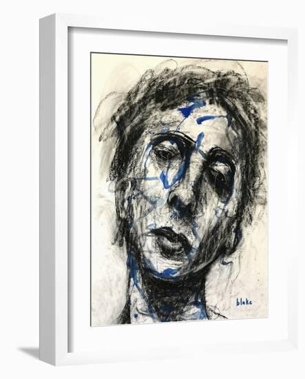 Feeling Blu’ Again, C.2019 (Charcoal and Paint on Paper)-Blake Munch-Framed Giclee Print