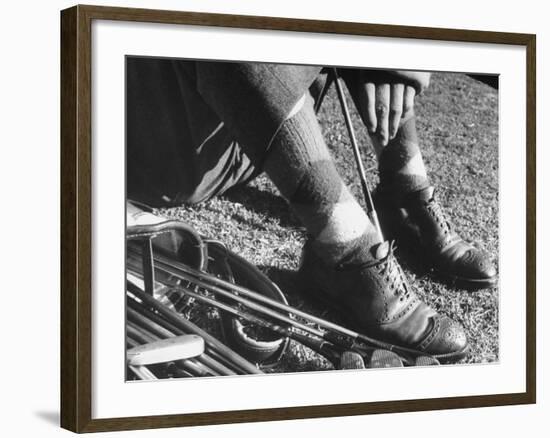 Feet and Golf Clubs Belonging to Golfer Byron Nelson-Gabriel Benzur-Framed Premium Photographic Print