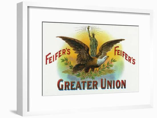 Feifer's Greater Union Brand Cigar Inner Box Label-Lantern Press-Framed Art Print