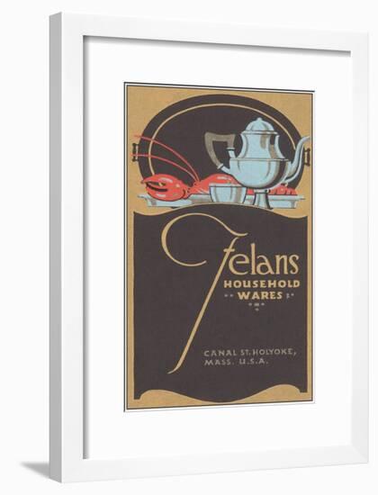 Felan's Household Wares, Art Deco Tea Set, Lobster-null-Framed Art Print