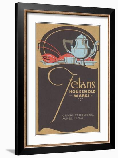 Felan's Household Wares, Art Deco Tea Set, Lobster-null-Framed Art Print