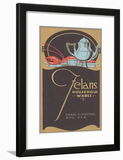 Felan's Household Wares, Art Deco Tea Set, Lobster-null-Framed Art Print