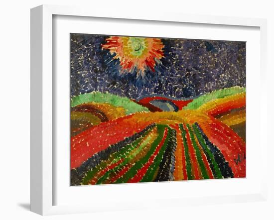 Feldweg - Path across fields. .-Gustave Moreau-Framed Giclee Print