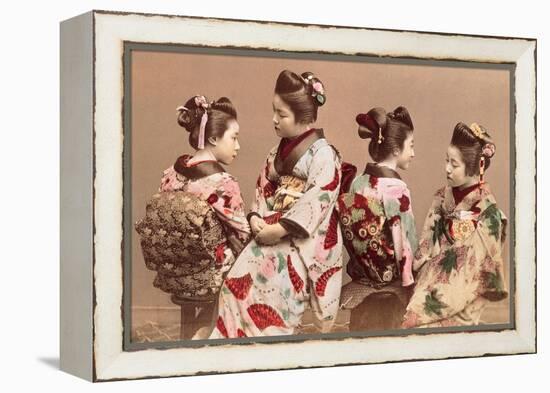 Felice Beato, Japanese Girls in Traditional Dresses, 1863-1877. Brera Gallery, Milan, Italy-Felice Beato-Framed Stretched Canvas