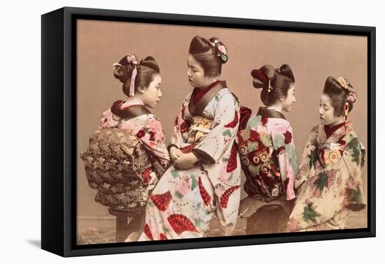 Felice Beato, Japanese Girls in Traditional Dresses, 1863-1877. Brera Gallery, Milan, Italy-Felice Beato-Framed Stretched Canvas