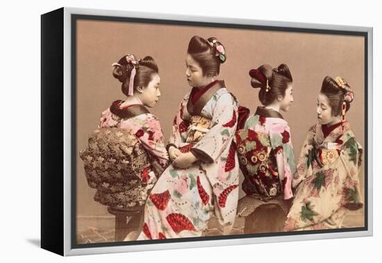 Felice Beato, Japanese Girls in Traditional Dresses, 1863-1877. Brera Gallery, Milan, Italy-Felice Beato-Framed Stretched Canvas