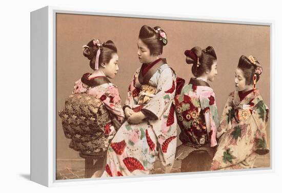 Felice Beato, Japanese Girls in Traditional Dresses, 1863-1877. Brera Gallery, Milan, Italy-Felice Beato-Framed Stretched Canvas