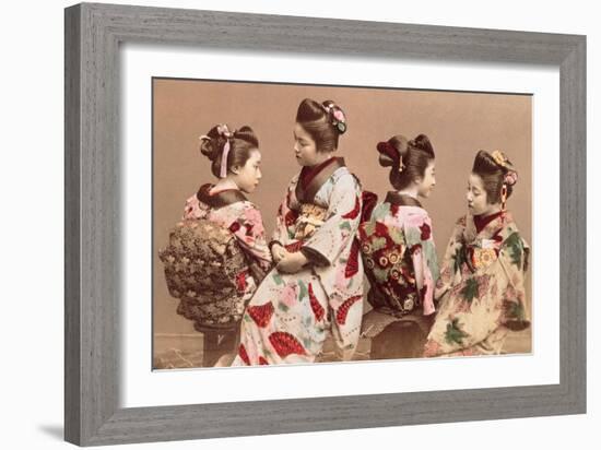 Felice Beato, Japanese Girls in Traditional Dresses, 1863-1877. Brera Gallery, Milan, Italy-Felice Beato-Framed Art Print