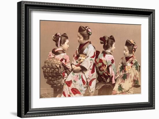 Felice Beato, Japanese Girls in Traditional Dresses, 1863-1877. Brera Gallery, Milan, Italy-Felice Beato-Framed Art Print