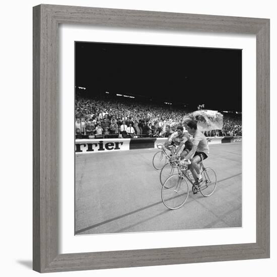 Felice Gimondi, Raymond Poulidor and Gianni Motta are Celebrated at the End of the Tour De France-Mario de Biasi-Framed Giclee Print