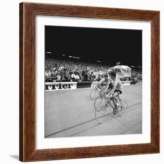 Felice Gimondi, Raymond Poulidor and Gianni Motta are Celebrated at the End of the Tour De France-Mario de Biasi-Framed Giclee Print