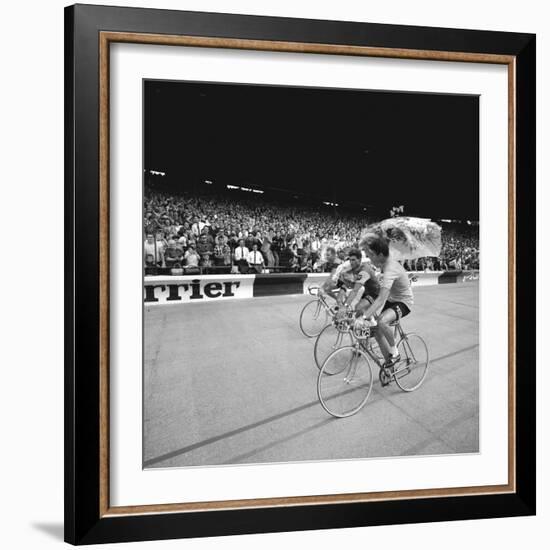 Felice Gimondi, Raymond Poulidor and Gianni Motta are Celebrated at the End of the Tour De France-Mario de Biasi-Framed Giclee Print