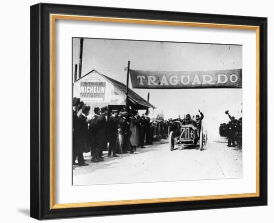 Felice Nazzaro in a Fiat Winning the Targo Florio Race, Sicily, 1907-null-Framed Photographic Print