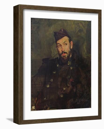 Felicien Cacan in Uniform, 1915 (Oil on Canvas)-Jacques-emile Blanche-Framed Giclee Print