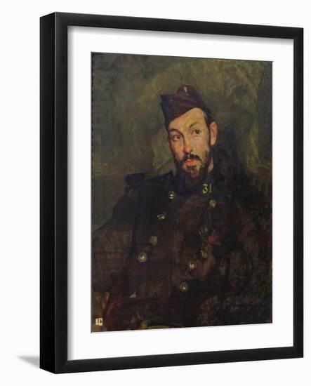 Felicien Cacan in Uniform, 1915 (Oil on Canvas)-Jacques-emile Blanche-Framed Giclee Print