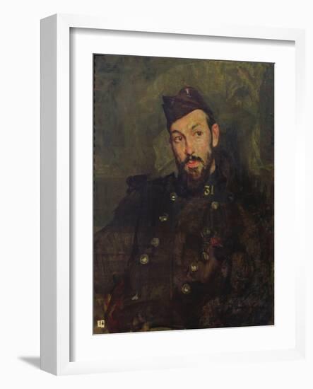 Felicien Cacan in Uniform, 1915 (Oil on Canvas)-Jacques-emile Blanche-Framed Giclee Print