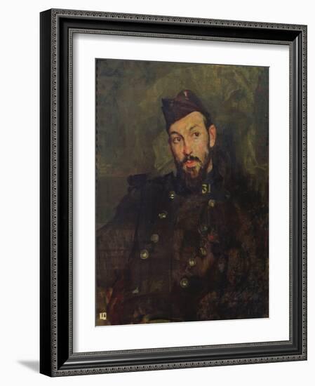 Felicien Cacan in Uniform, 1915 (Oil on Canvas)-Jacques-emile Blanche-Framed Giclee Print