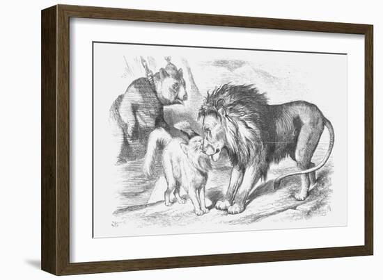 Feline Friends; Or, the British Lion and the Persian Chat!, 1873-Joseph Swain-Framed Giclee Print