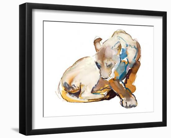 Feline Paint (lioness), 2020, (mixed media on paper)-Mark Adlington-Framed Giclee Print