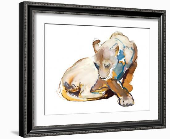 Feline Paint (lioness), 2020, (mixed media on paper)-Mark Adlington-Framed Giclee Print