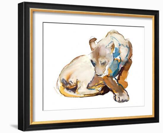 Feline Paint (lioness), 2020, (mixed media on paper)-Mark Adlington-Framed Giclee Print