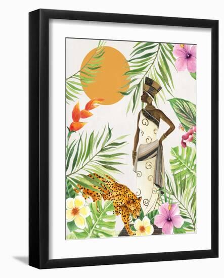 Feline Tropics II-Janet Tava-Framed Art Print