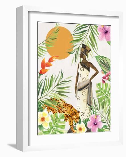 Feline Tropics II-Janet Tava-Framed Art Print