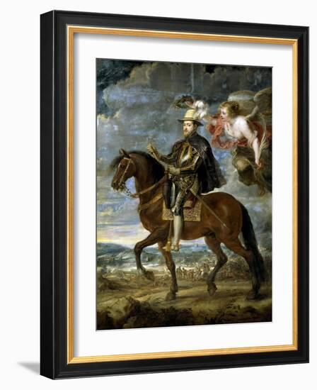 Felipe II on Horseback, Ca. 1630-Peter Paul Rubens-Framed Giclee Print