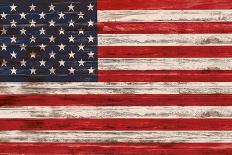 United States Flag on Wooden Surface-FelipeS-Premium Giclee Print