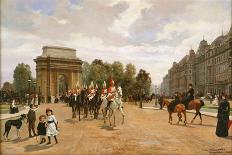 The Life Guards Passing Hyde Park Corner, London, circa 1886-Felippo Baratti-Premier Image Canvas