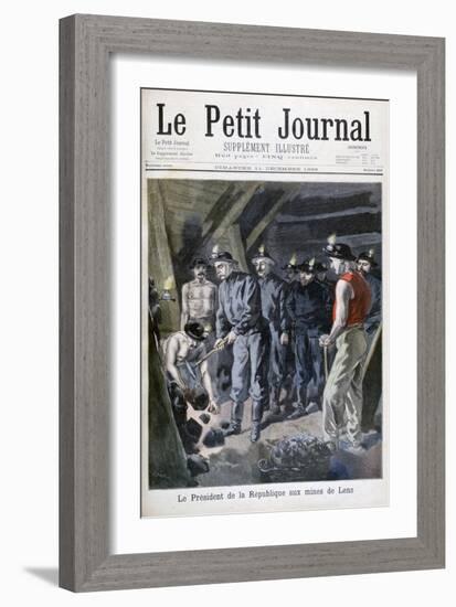 Felix Faure, President of the Republic, in the Mines at Lens, 1898-F Meaulle-Framed Giclee Print