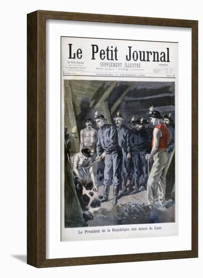 Felix Faure, President of the Republic, in the Mines at Lens, 1898-F Meaulle-Framed Giclee Print