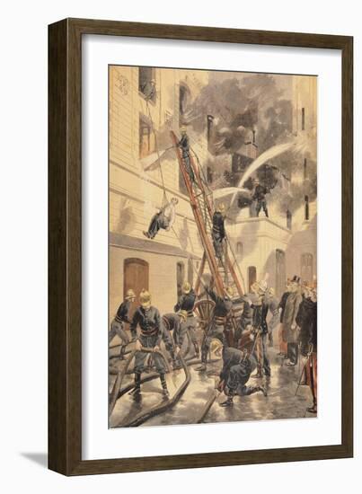 Felix Faure with the Firemen, from "Le Petit Journal", 20th February 1898-Fortuné Louis Méaulle-Framed Giclee Print