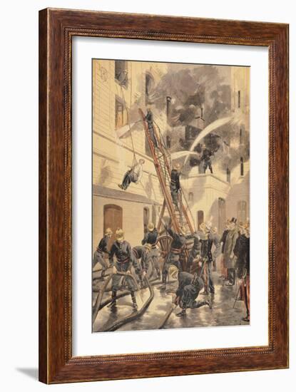 Felix Faure with the Firemen, from "Le Petit Journal", 20th February 1898-Fortuné Louis Méaulle-Framed Giclee Print