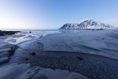 Skagsanden Beach in the Lofoten Islands, Norway in the Winter at Dusk-Felix Lipov-Photographic Print