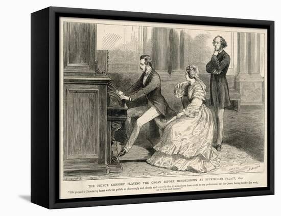 Felix Mendelssohn Listens to Prince Albert Play the Organ-null-Framed Stretched Canvas