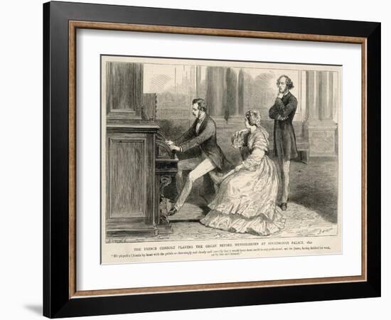 Felix Mendelssohn Listens to Prince Albert Play the Organ-null-Framed Art Print