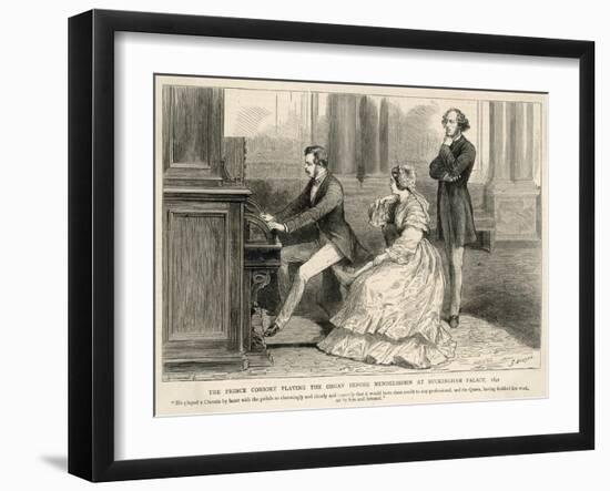 Felix Mendelssohn Listens to Prince Albert Play the Organ-null-Framed Art Print