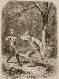 Comment deux amis deviennent ennemis (Duel between Philippe de Taverney and Charny)-Félix Philippoteaux-Framed Giclee Print