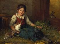 Feeding the Rabbits-Felix Schlesinger-Giclee Print