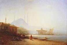 Riva Degli Schiavoni, Sunset, 1880S (Oil on Panel)-Felix Ziem-Giclee Print